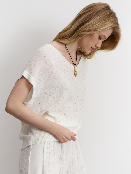 джемпер 25S2312K – белый-серебро (20)