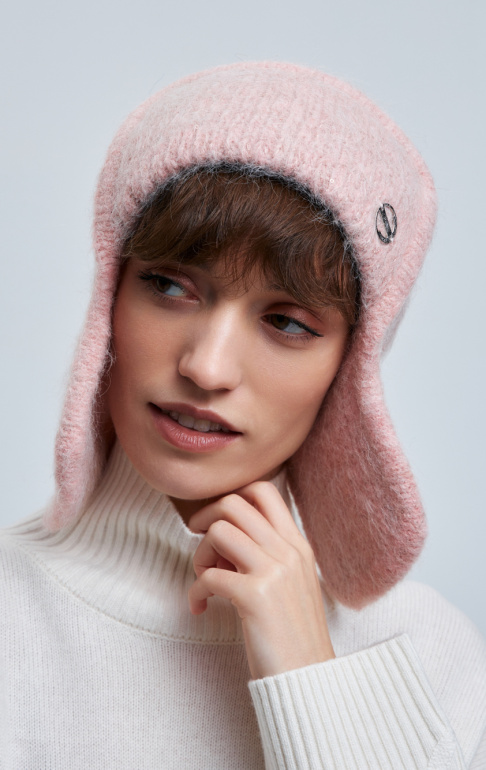 шапка ушанка 250130SC - розовая пудра (2)