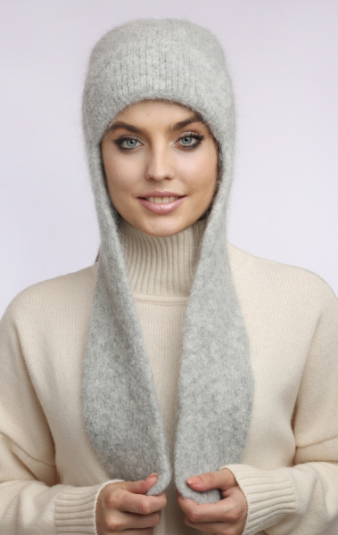 шапка-ушанка 240187 светло-серая (3)