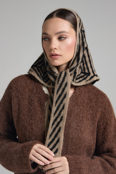 косынка 250112REC - темно-бежевый (черный) 4