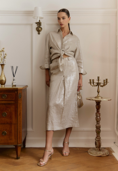 юбка 25S0501F серебро  рубашка 25S1011F серебро 1