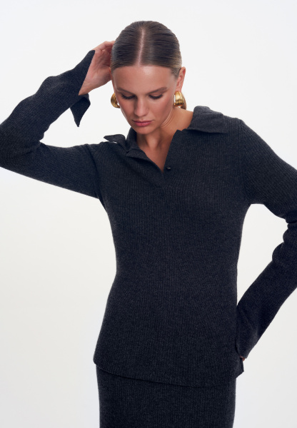 25W0212K джемпер-поло антрацит (2)