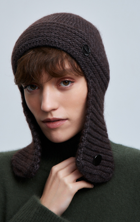 шапка ушанка 260111PG - бежево-серый (1)