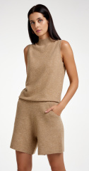 джемпер без рукавов 2435WS бежевый, шорты 23-0135 бежевые (2)