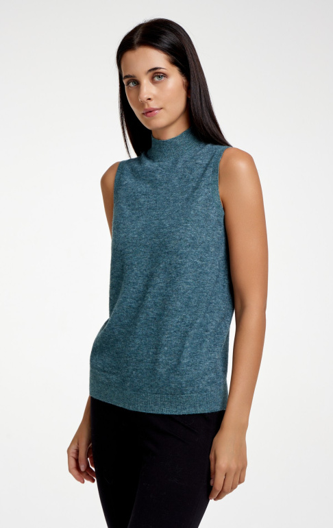 джемпер без рукавов 2435WS джинсовый меланж (2)