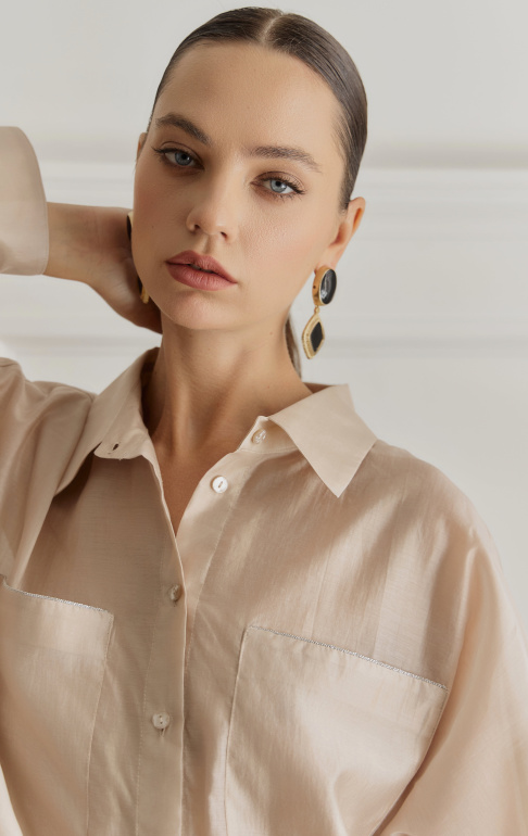 рубашка 25S1019F - светло-бежевый (8)