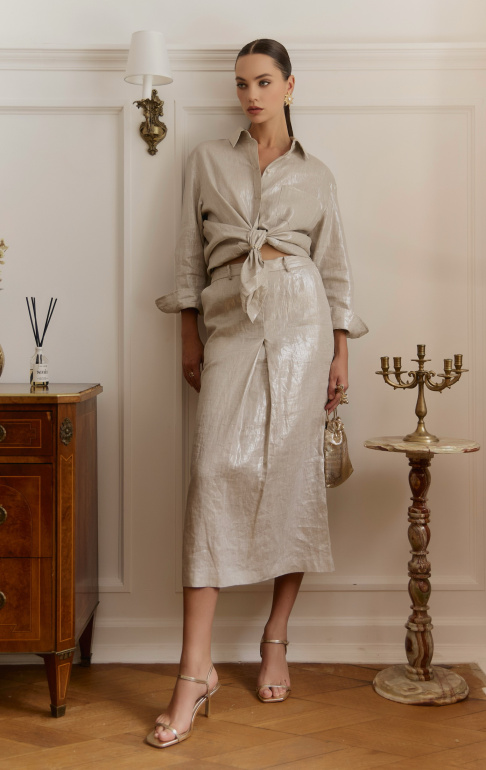 юбка 25S0501F серебро  рубашка 25S1011F серебро 1