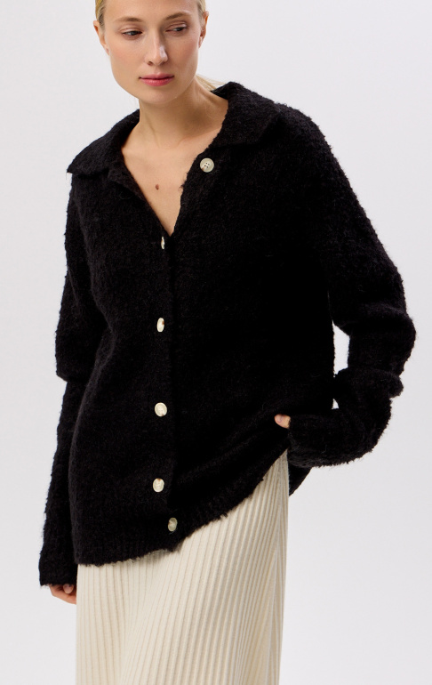 кардиган букле 25W0412K черный  (6)