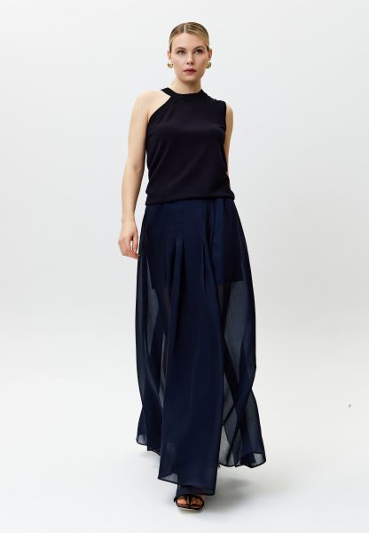 джемпер 25S2310K черный  юбка 25S5019F синий 2