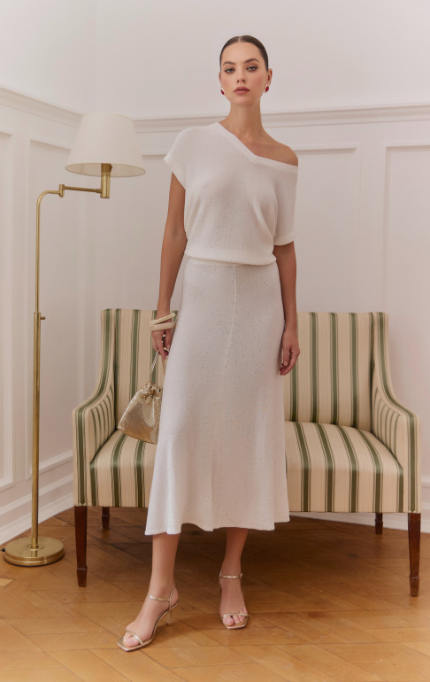 юбка 25S5012K белый+серебро  джемпер 25S2312K белый+серебро 2