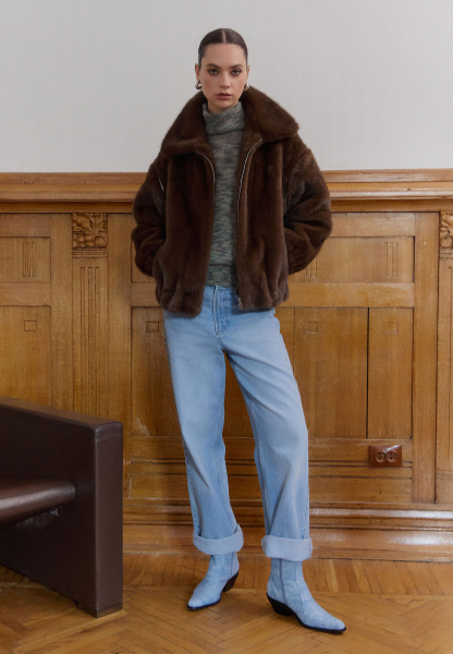 шуба-жилет 248318-1 - коричневый (6)