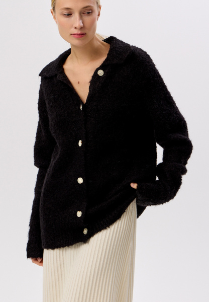 кардиган букле 25W0412K черный  (6)