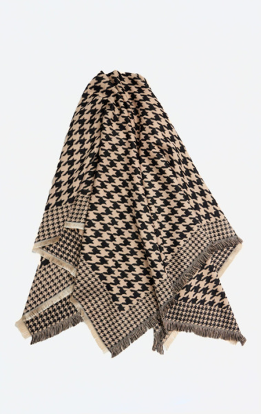 платок 3005W бежево-черный (3)