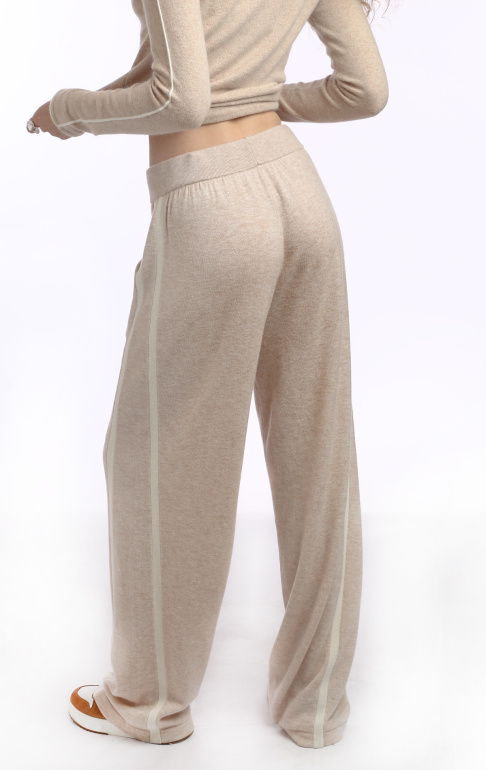 брюки 61N бежевые с молочной полоской (3)