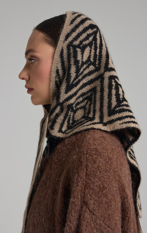 косынка 250112REC - темно-бежевый (черный) 10