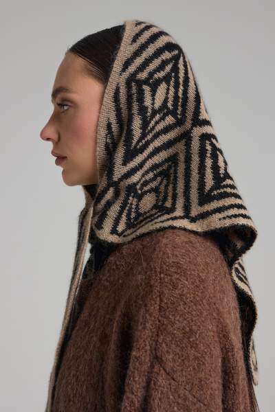 косынка 250112REC - темно-бежевый (черный) 10