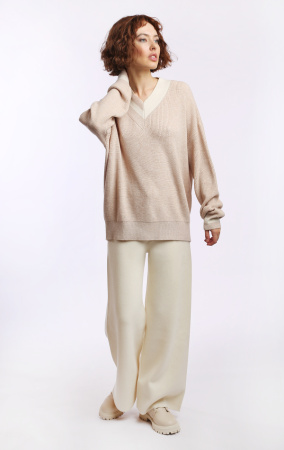 джемпер 2425WCASH бежевый с молочными полосками (1)