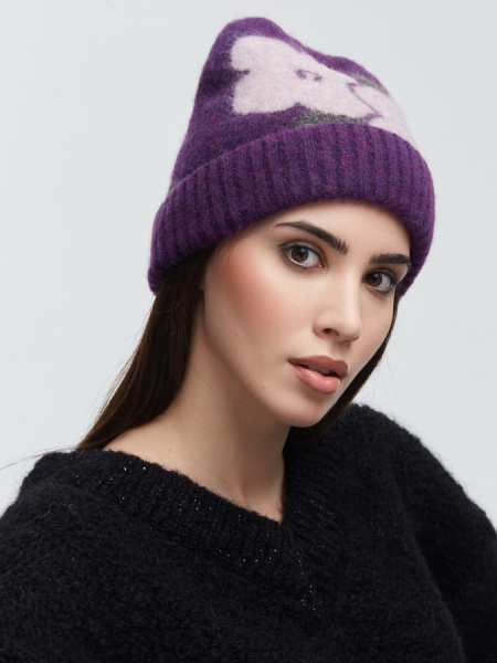 Шапка 230128HD фиолетовая (1)