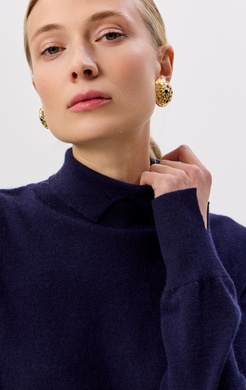 водолазка с разрезом на горле 2437W темно-синий (2)