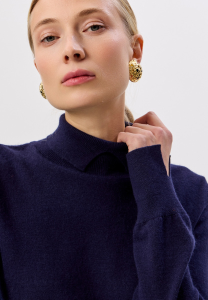 водолазка с разрезом на горле 2437W темно-синий (2)