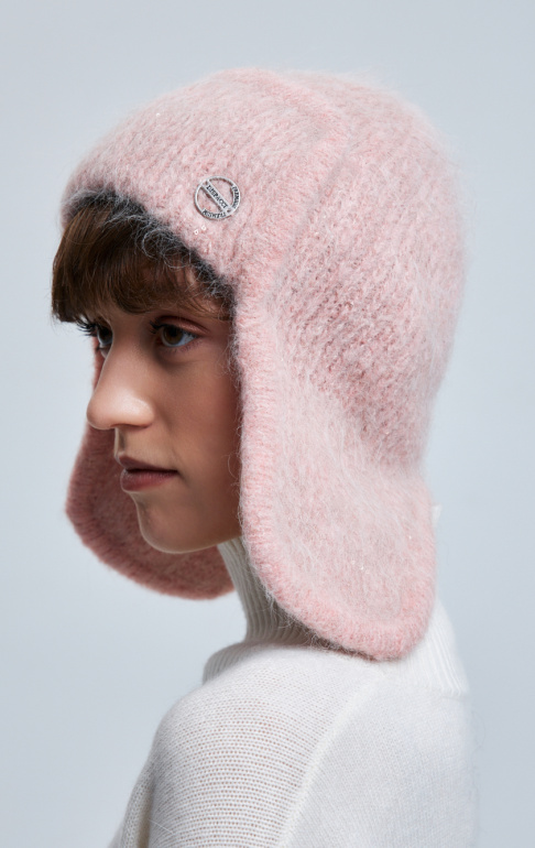 шапка ушанка 250130SC - розовая пудра (3)