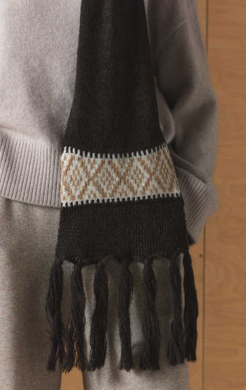 Шарф 260175PG Бежево-коричневый (4)