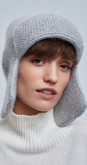 шапка ушанка 230160REC - светло-серый (1)