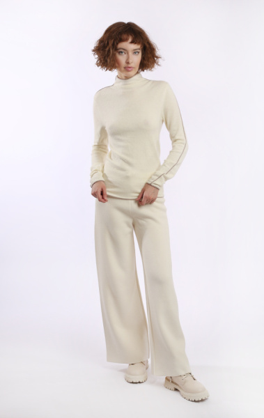 джемпер-водолазка 2405WA молочный с бежевыми полосками (4)