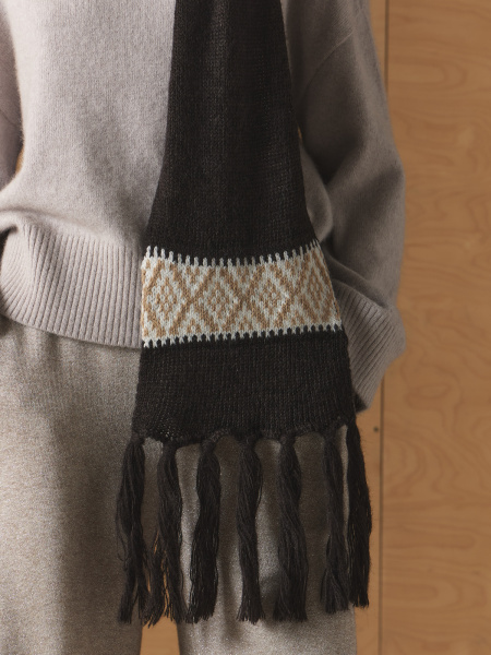 Шарф 260175PG Бежево-коричневый (4)