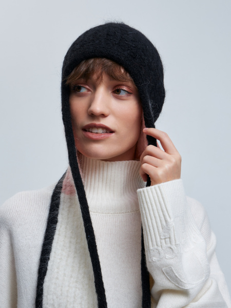 шапка ушанка 240140 - черно-розовый (2)