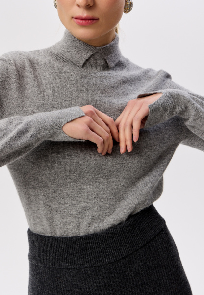 водолазка с разрезом на горле 2437W серый (6)