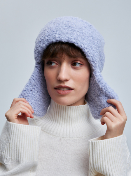 шапка ушанка 240171 - сиреневый (1)