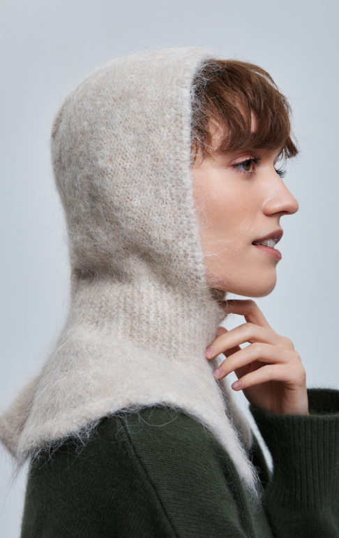 капор с манишкой 260151SR - светло-бежевый (3)