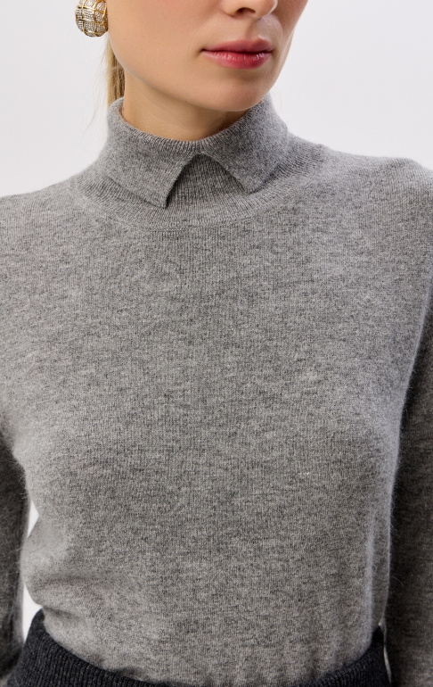 водолазка с разрезом на горле 2437W серый (4)