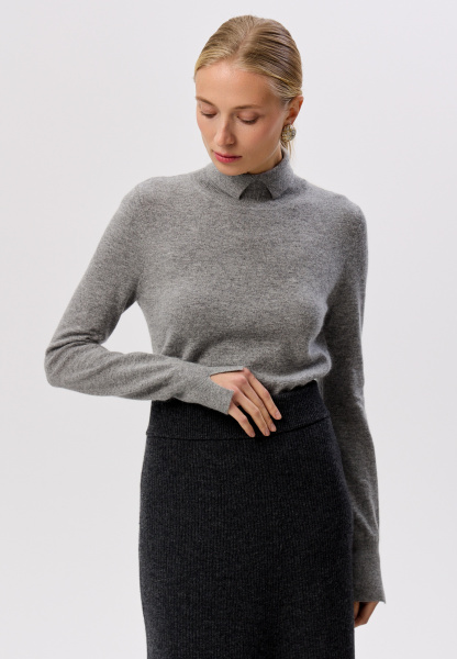 водолазка с разрезом на горле 2437W серый (2)