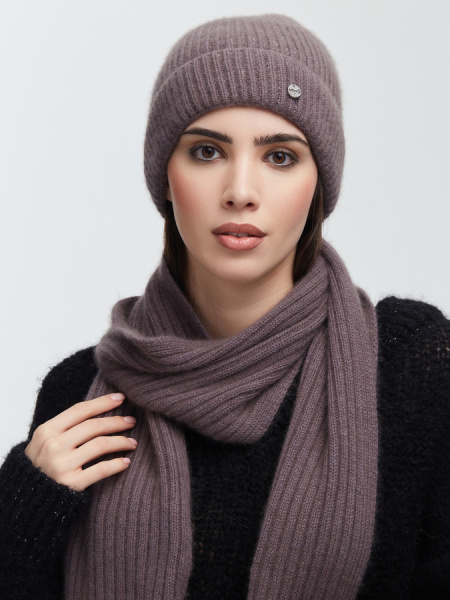 Шапка 230133REC темно-серый Шарф 230144 Темно-серый (3)