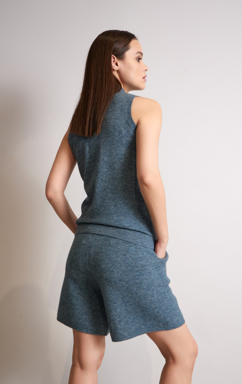 шорты 23-0135 джинсовый меланж, джемпер без рукавов 2435WS джинсовый меланж (4)