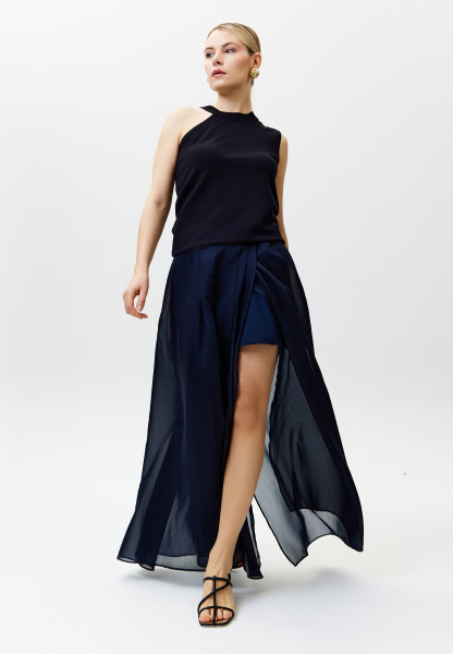 джемпер 25S2310K черный  юбка 25S5019F синий 4