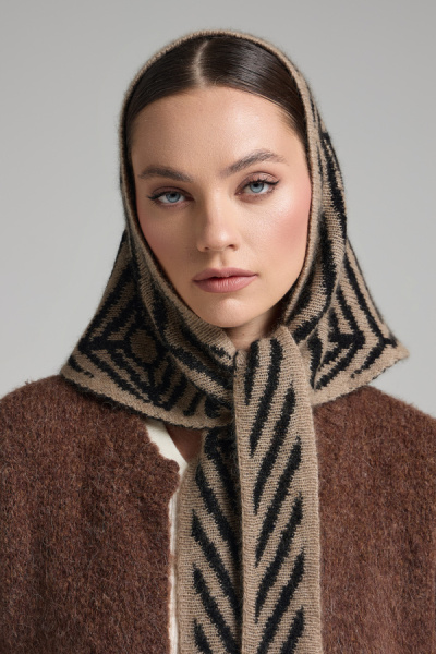 косынка 250112REC - темно-бежевый (черный) 7