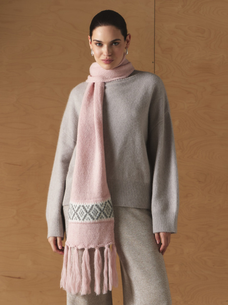 Шарф 260175PG Розово-серый (1)