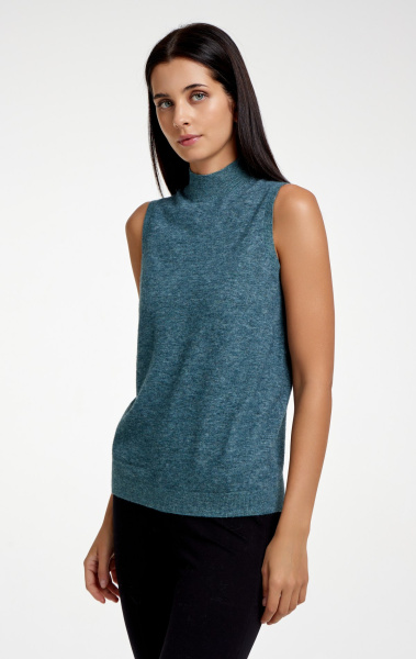 джемпер без рукавов 2435WS джинсовый меланж (2)
