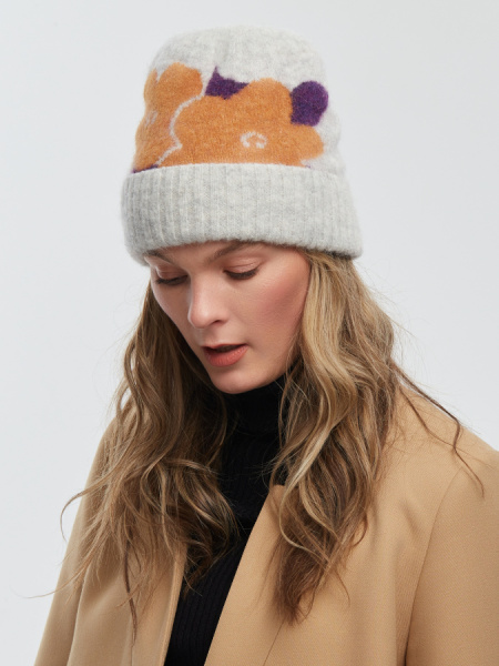 Шапка 230128HD светло-серая (2)