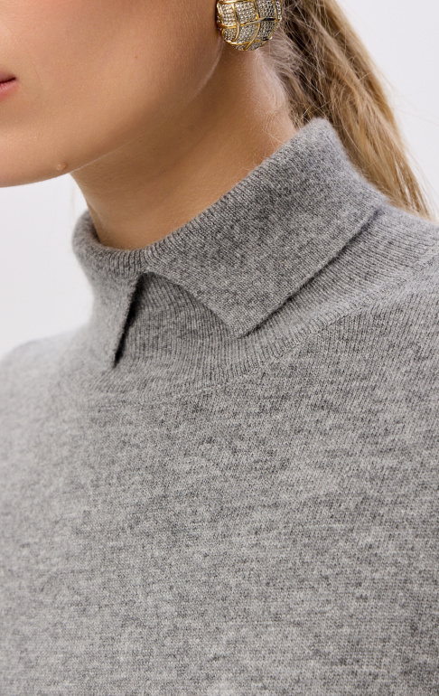 водолазка с разрезом на горле 2437W серый (8)