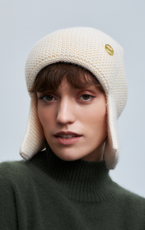 шапка ушанка 230160REC - молочный (2)
