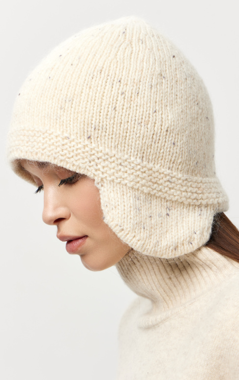 Шапка ушанка 260168TM Молочный (5)