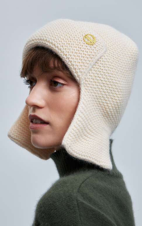 шапка ушанка 230160REC - молочный (3)
