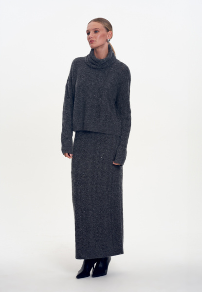 25W0212K джемпер-поло антрацит (3)  25AW5003K юбка удлиненная антрацит